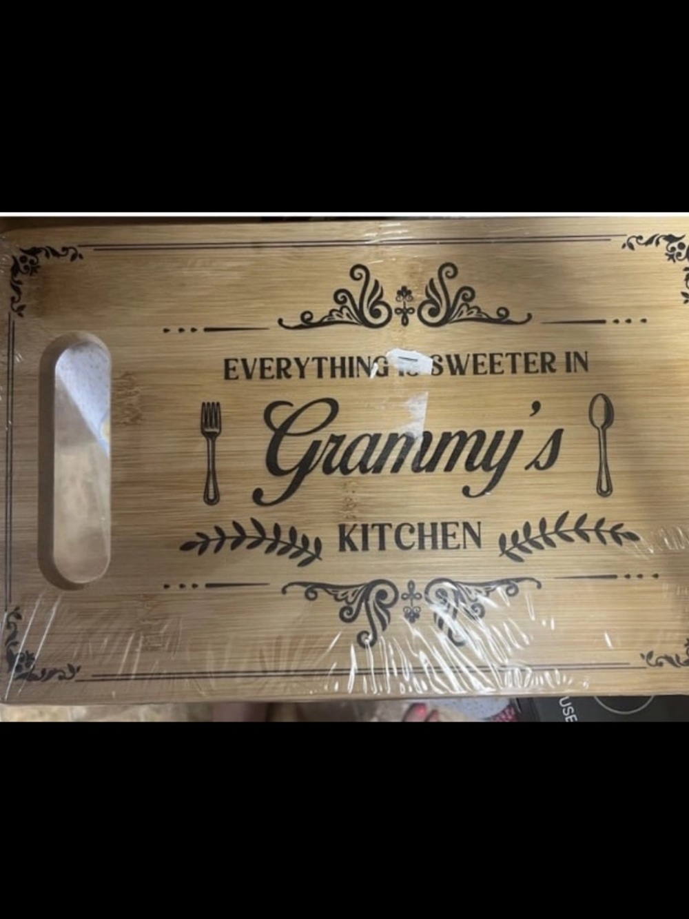 Bamboo Cutting Board 'Everything is Sweeter in Grammy's Kitchen'.